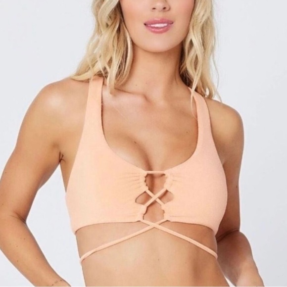 L*Space Dax Top in Pastel Orange Terrycloth - Picture 1 of 7